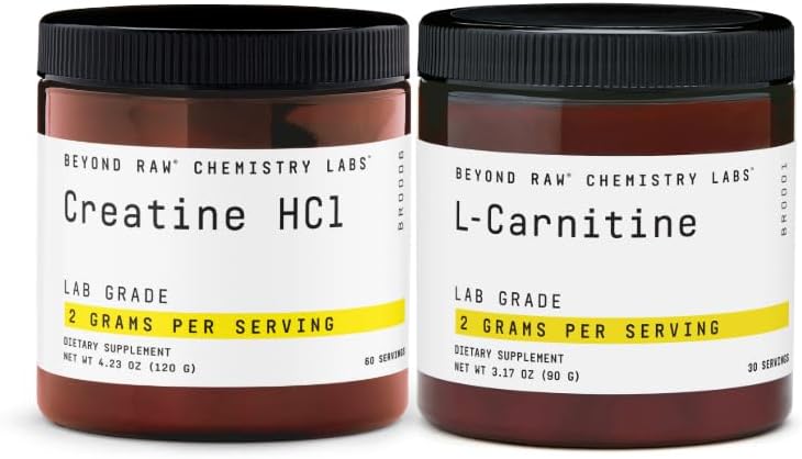 BEYOND RAW CREATINE HCL 粉末+ L-卡尼丁粉末盒