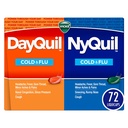 Vicks DayQuil & NyQuil Co-Pack, Cold & Flu Medicine, 强大的多音节日间和夜间缓解头痛, 发烧, 酸喉, 小痛和疼痛, & Cough, 72ct