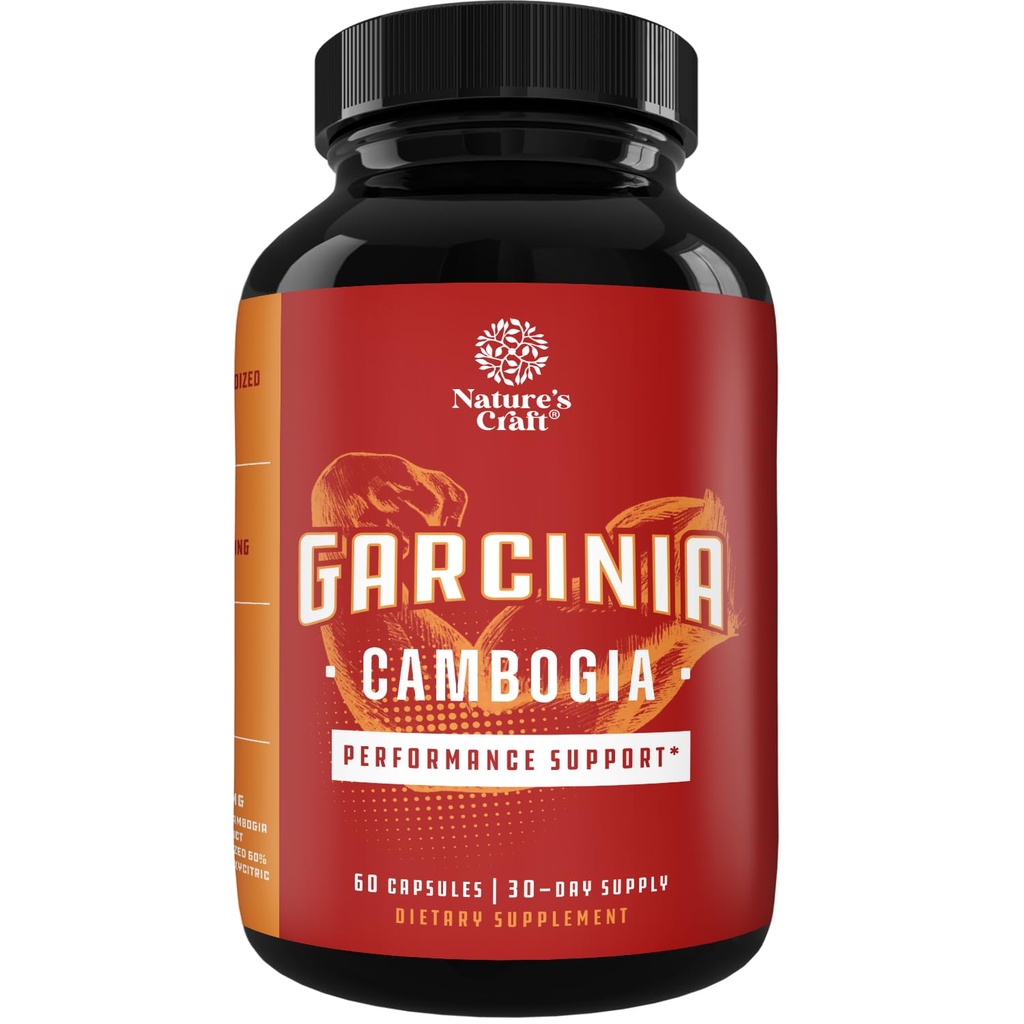 Garcinia Cambogia 抽取含60%HCA-非兴奋剂 Garcinia Cambogia 重量损失补充剂,用于平衡、能源和代谢支持羟基酸和铬-60个计数