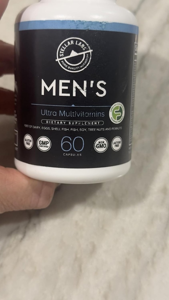 Stellar Labs Men's Low FODMAP Vegan Daily multivitamin, no Iron QQ易在敏感胃上,容易吞咽维他命 Immune支持,抗氧化剂能量融合,雄性支持QQIBS友好卡普尔斯.