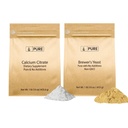 纯原始成份 Brewer 的 Yeast 和 Calcium Citrate Bundle, 每人1磅, 无添加剂或填充剂, 补充剂