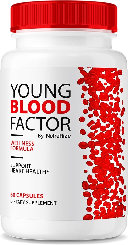 NutraRize 年轻血液因子 Capsules - 官方血船清洁剂,所有维持健康稳定水平的自然补充剂,年轻血球因子支持药丸审查(60 Capsules)