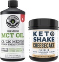 左岸性能100% 椰子 MCT 油液 32oz + 芝士蛋糕 Keto Meal 替代摇摆 16oz