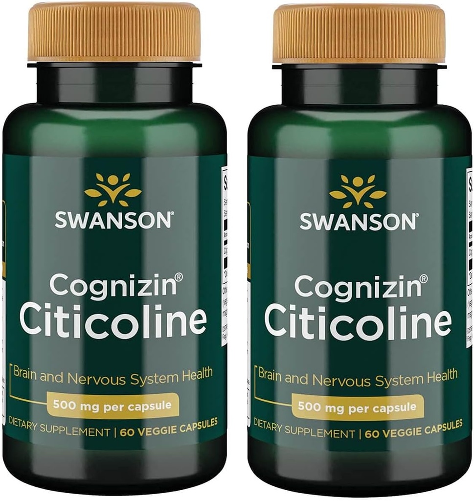 Swanson Cognizin Citicoline 1 000 毫克 60 Veg Capsules(2包)