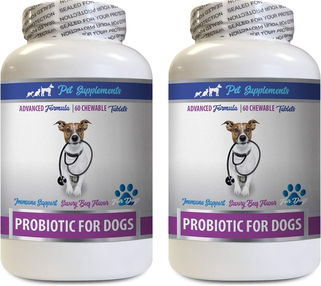 狗胶还原 - PROBIOTICS for Dogs - 健康GUT - 停止气体腹泻和坏呼吸 - 消化剂 - 狗亲生酶 - 2瓶(120 治疗)