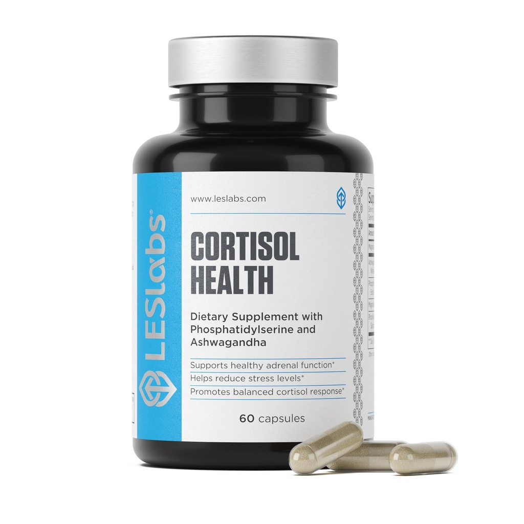 LES Labs Cortisol Health – 压力缓解,平衡的Cortisol反应,放松和深眠 – Phosphatidylserine, Magnesium, Magnolia Bark, Rhodiola Rosea & Ashwagandha – 非GMO – 60 Capsules