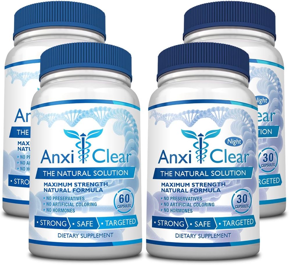 消费者健康 AnxiClear - Boosts Mood, Calms The Mind, Elevates Serotonin Levels - 5-HTP, L-thianine - 2天+2夜