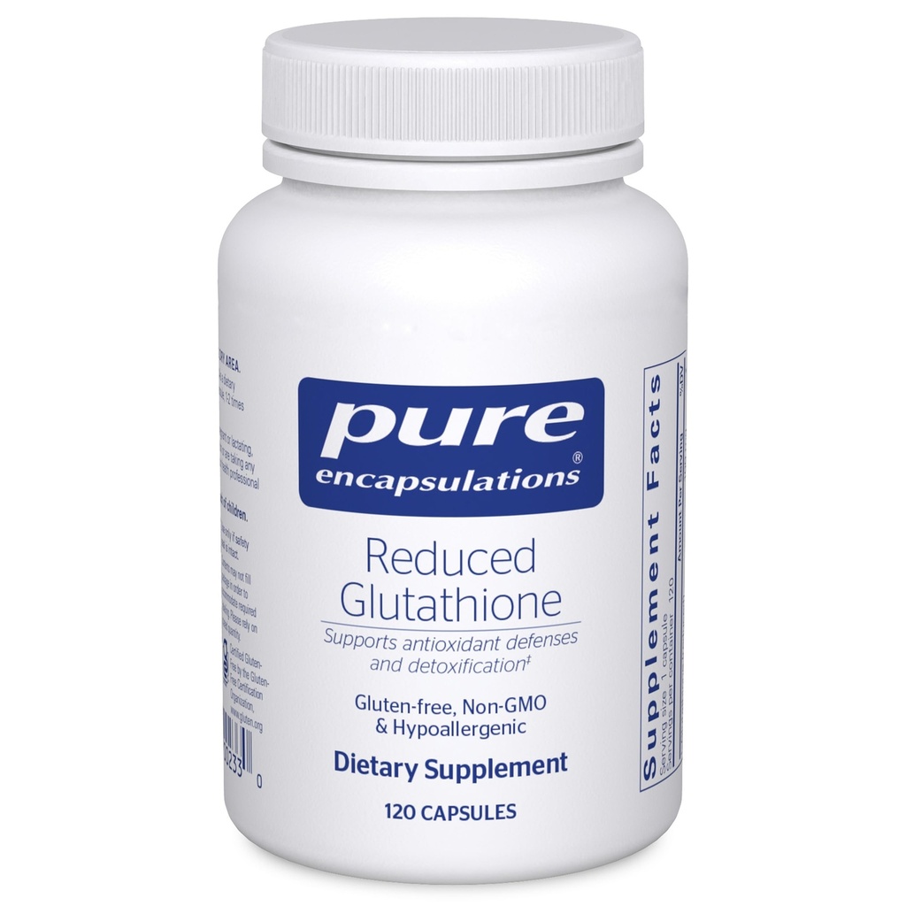 纯封装 减少Glutathione → 伪抗氧化剂补充剂 支持肝脏和细胞健康* → 120 Capsules