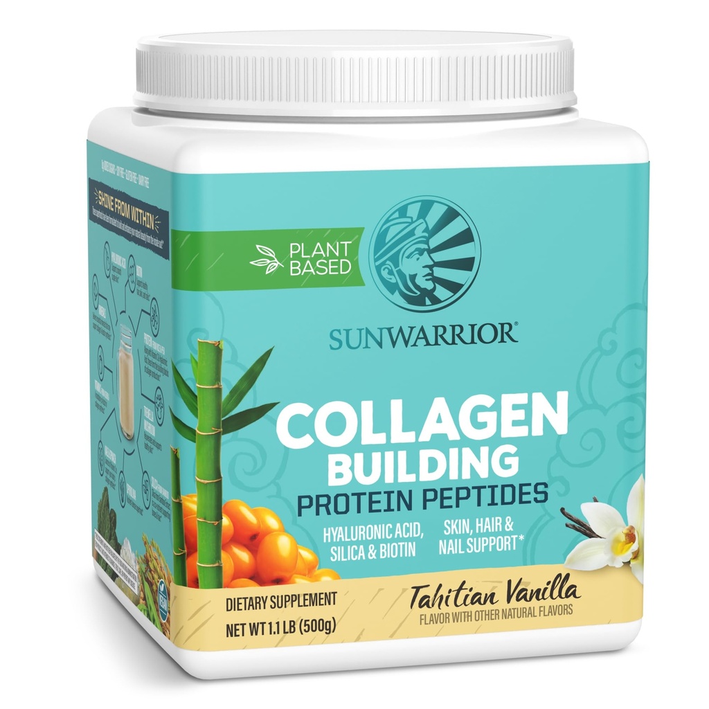 Vegan Collagen 蛋白质粉原植物 | Hyaluronic 酸性矿物 生素 豆 自由乳品 自由 Gluten 自由 NON-GMO | Vanilla 20 services | Collagen Building Peptides by Sunwarrior