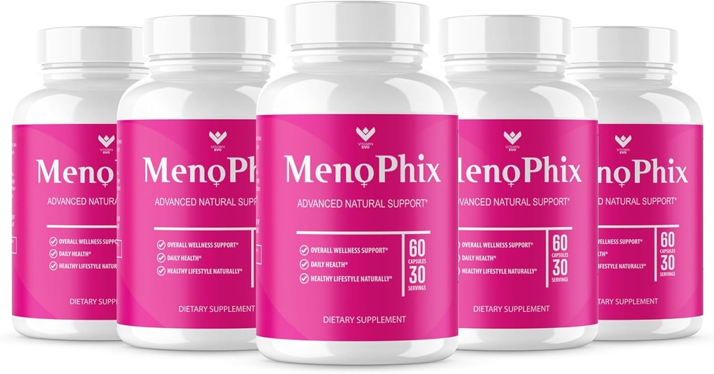 (5 PACK) MenoPhix Menopause 自然支持 Capsules - Meno Phix 补充, Meno Phix Menopause 女性自然支持 MenoPhix 补充, MenoPhix 评论(300 Capsules) 5个月供应