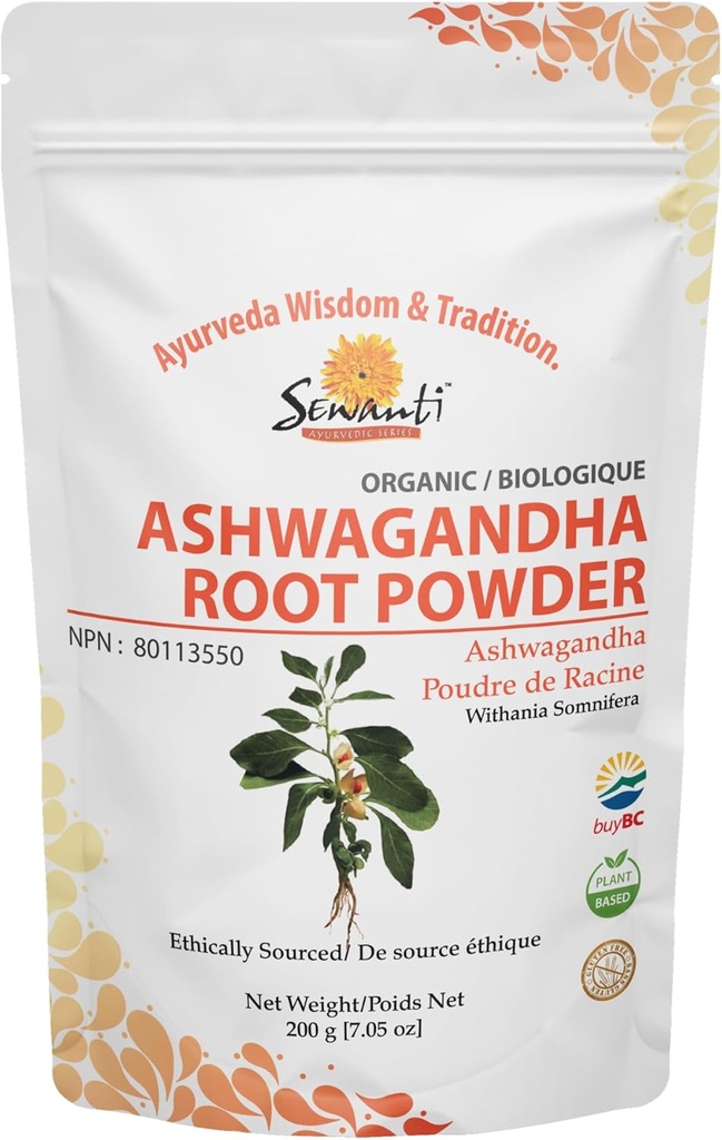 Sewanti Organical Ashwagandha Powder 200g/ NPN 80113550 维塔尼亚·索姆尼费拉