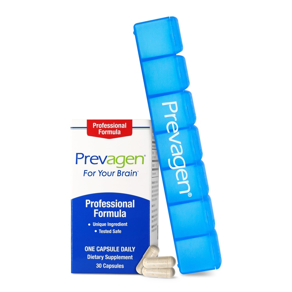 Prevagen 专业公式 - 30 Capsules (1个月供应) QQ 为你的大脑设计了 + 40 mg Apoaequorin Plus Vitamin D3,配有7天的药丸 minder