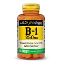 MASON 天然维生素B,1 Thiamine 250毫克,100天供应膳食补充剂,易,至,吞片,支持能源生产和健康代谢