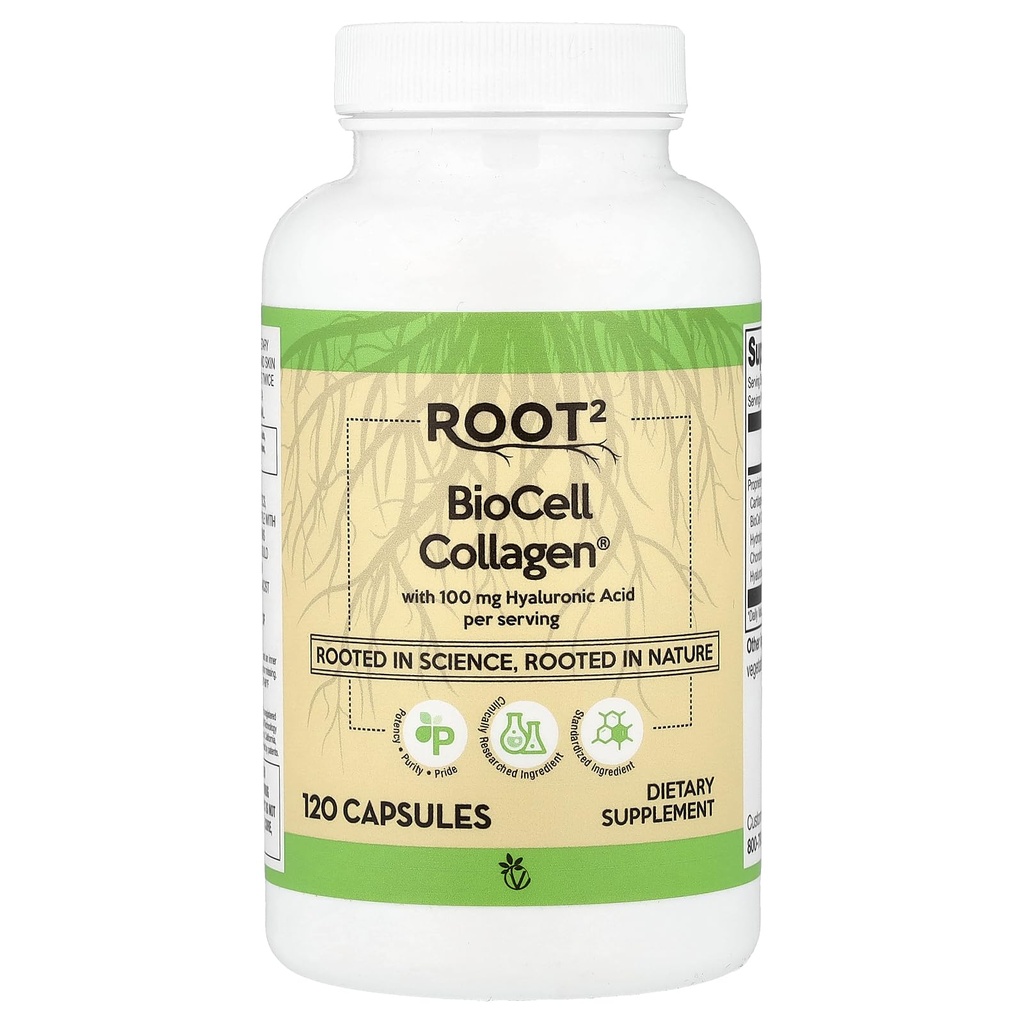 维生素Hyaluronic Acid 与 BioCell Collagen II - 每剂活性100毫克 - 120卡普尔