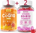 NEVISS 无糖CoQ10-250mg 填充胶类,60Cts + Vegan 维生素 D3 5000IU & Methy B12 1000mcg 胶类,120Cts