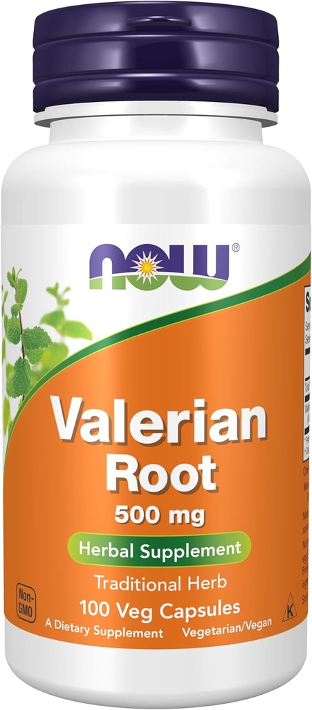 Now 补充品,Valeriana root(Valeriana officinalis) 500 mg,草药补充品,100 Veg Capsules