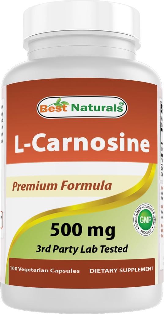 Best Naturals L-Carnosine 500 mg 100 Vcaps (100 计数(一包))
