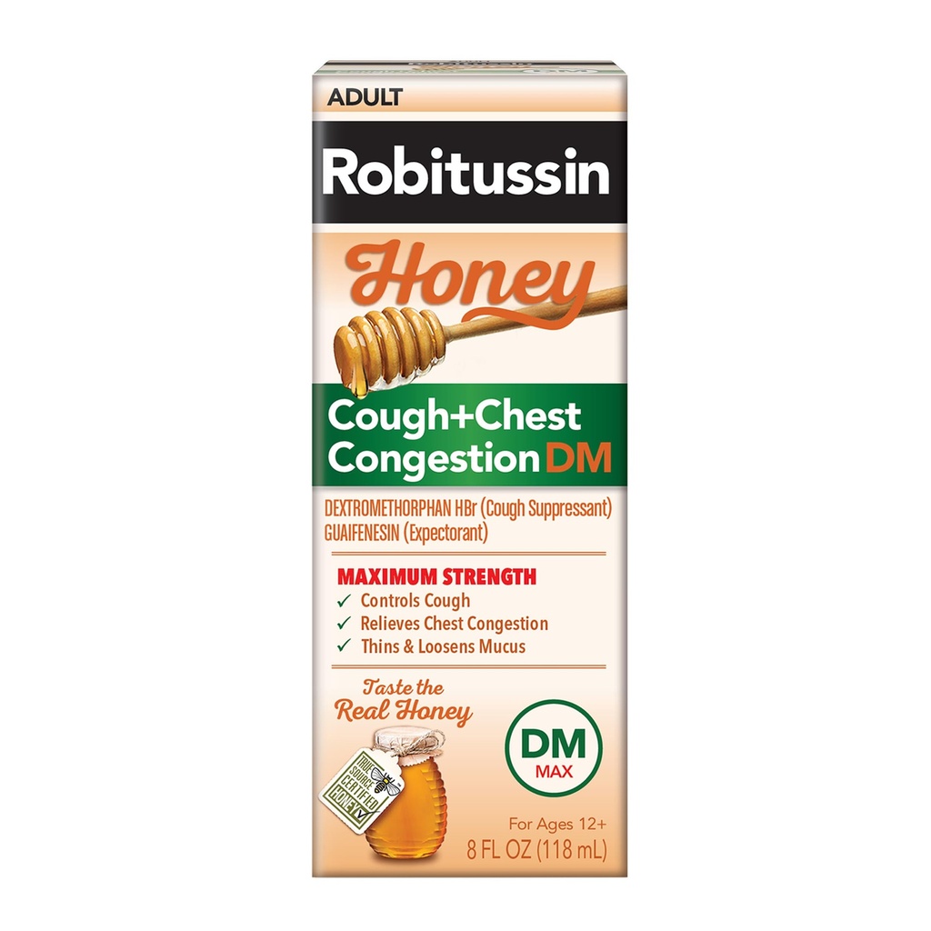 Robitussin Honey DM Max Cough Plus 胸腔摄入,成人方程式 - 8 Fl Oz.