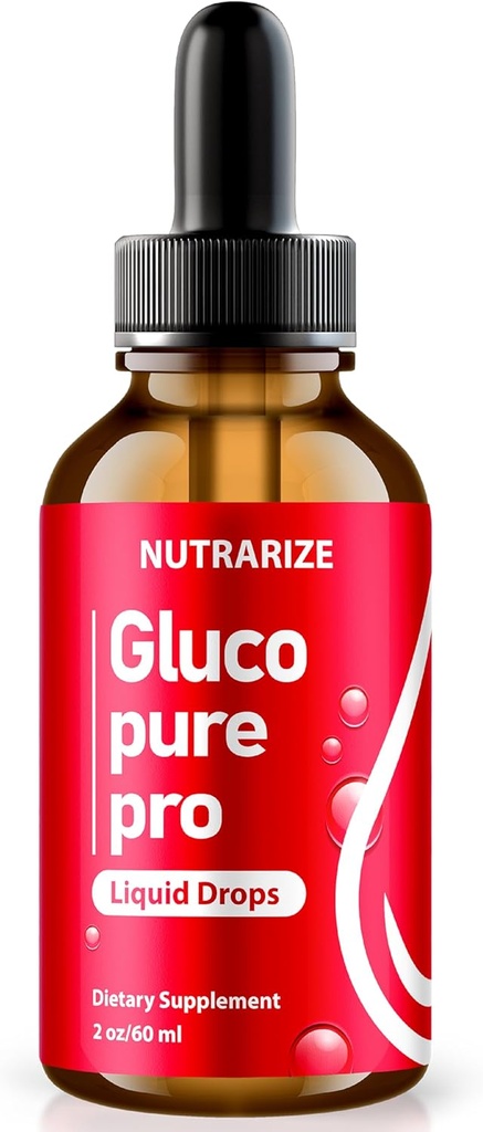NutraRize Glucopure Pro Drops,支持健康和稳定水平的官方公式,全面健康与健康的血浆补充剂,Gluco纯Pro Gotas审查(30次服务)
