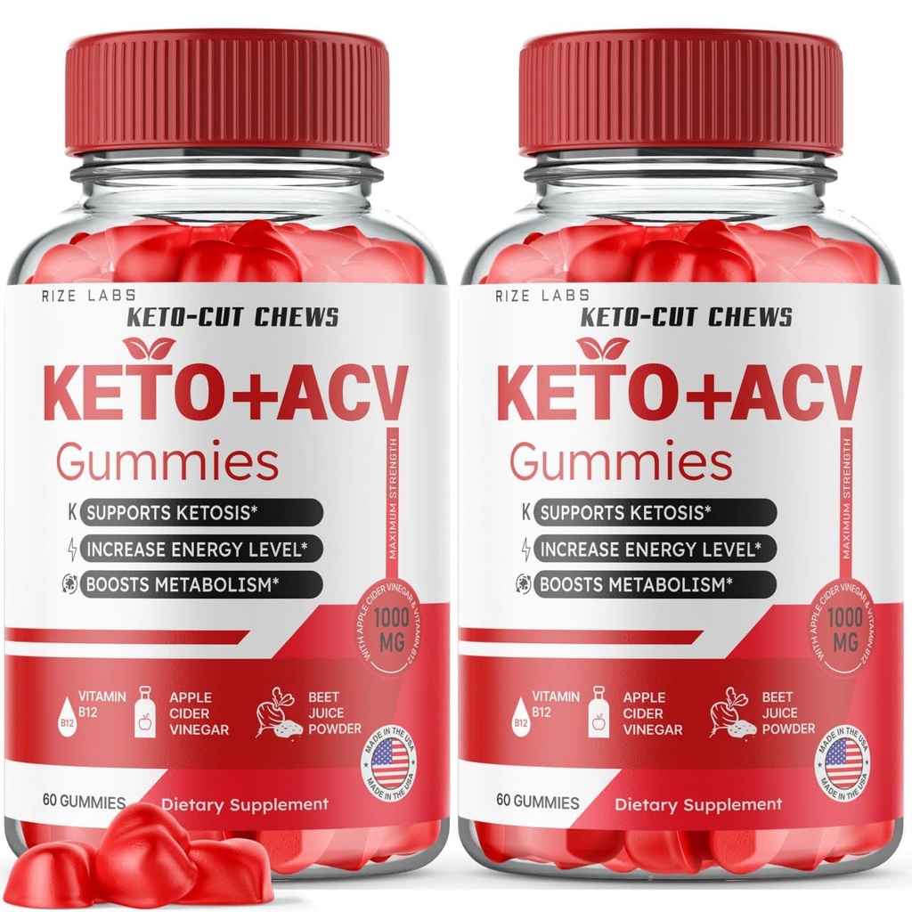 (2 Pack) Keto-Cut Chews ACV Gummys - Keto-Cut Chews Premium Keto ACV 高级体重损失,Keto + ACV Gummy,Keto 剪切 Chews 最大强度补充,KetoCut Chews Reviews (120 Gummys)