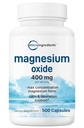 氧化镁400mg,500 Capsules → 最大浓度的元素形式 → 支持冷静,肌肉和神经健康 → 非GMO