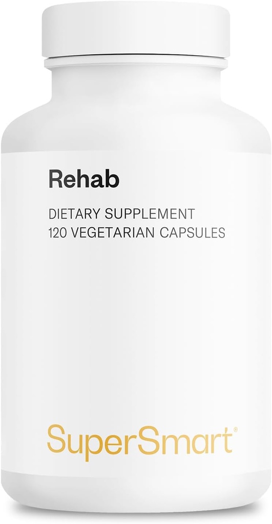 Supersmart - Rehab(高级公式) - 与Kudzu, Silymarin, Ginger Root, Benfotiamine - All-in-1 Supplement QQ Non-GMO & Gluten Free - 120 Vegetarian Capsules (英语: