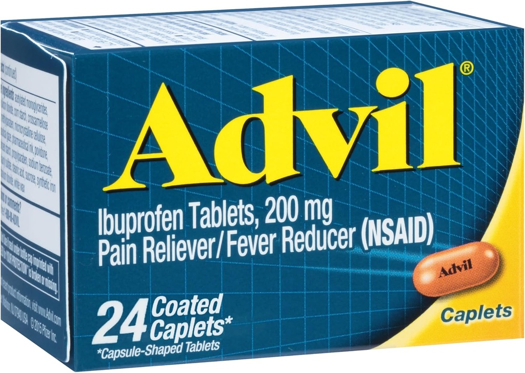 Advil Ibuprofen 化妆卡普莱特 痛苦救世主和降火器 200毫米24Ct
