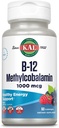 KAL 维生素B-12 甲基Cobalamin Lozenges 1000mcg,健康能源,代谢,Nerve和红血球支持,* 最佳吸附,天然贝里氟化物,Vegan,无糖,60种服务,60种Lozenges