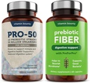 维生素药效 亲-50 Probiotics & Prebiotic Fiber Bundle: 13 Strains, 50亿 CMUs, 消化剂和固醇健康支持, 延迟释放 Capsules - 90 Capsules 男女合计