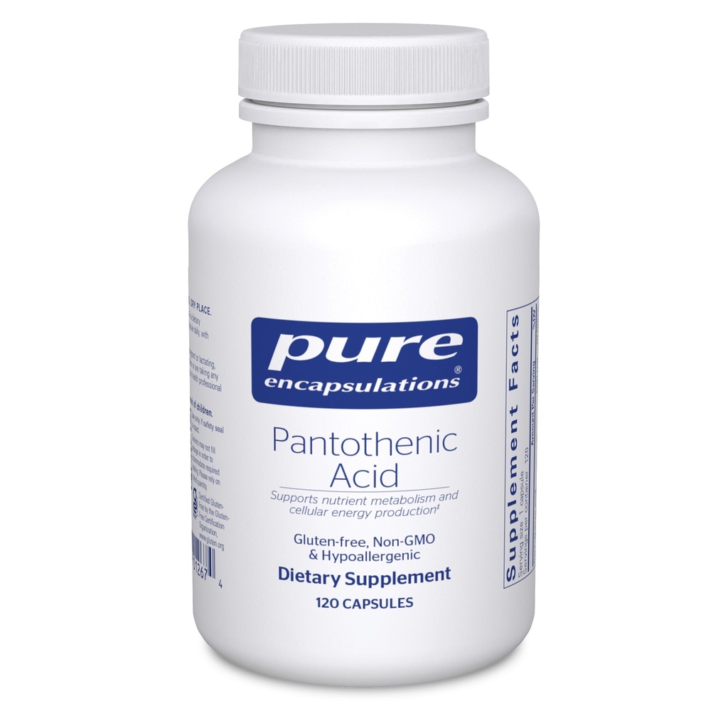 纯封装 Pantothenic 酸 | 伪聚氨酯补充剂 支持细胞能量生产,肾上腺和心血管健康 | 120 Capsules