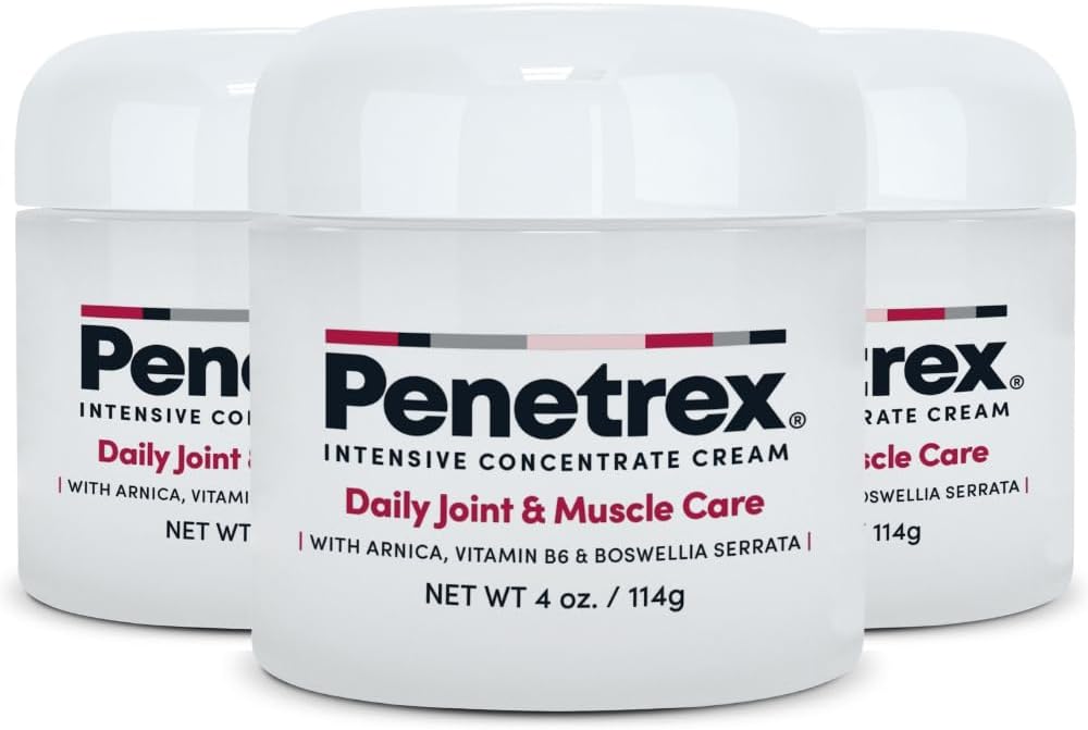 Penetrex联合和肌肉疗法 - 给背部,颈部,手部,脚部的舒缓安慰 - 与Arnica,维生素B6 MSM & Boswellia - 4oz Cream(3包)的Premium全体Rub