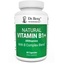 Berg Natural Vitamin B1 B6 B12 Complex - Allitiamine Vitamin B1 配有8个针对男女的基本维生素B Complex 包括 Thiamin, Niacin, Folate, Magnesium & More - 60 Capsules