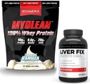 Myogenix Liver 支持补充 & Myolean Vanilla Whei 蛋白质 — 高级肝脏健康与肌肉复苏,配有 40g 高蛋白Whey — 支持解毒,生长与性能