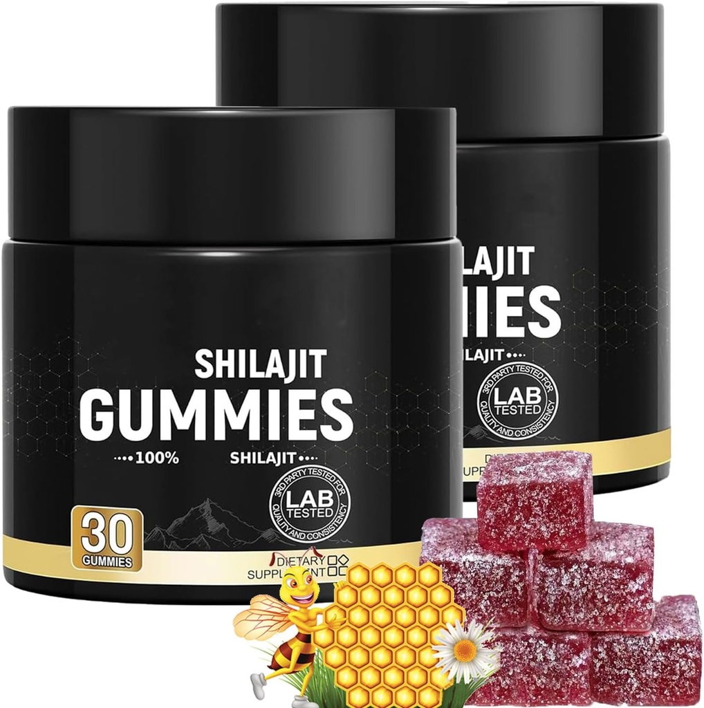 喜马拉雅金品级 Shilajit Gummys 配有玛努卡蜂蜜 男与女 QQ 血橙油 Flavor 85+ Trace Minerals & Fulvic Acid for Focus and Energy 健康果品 - 30 Counter (2)