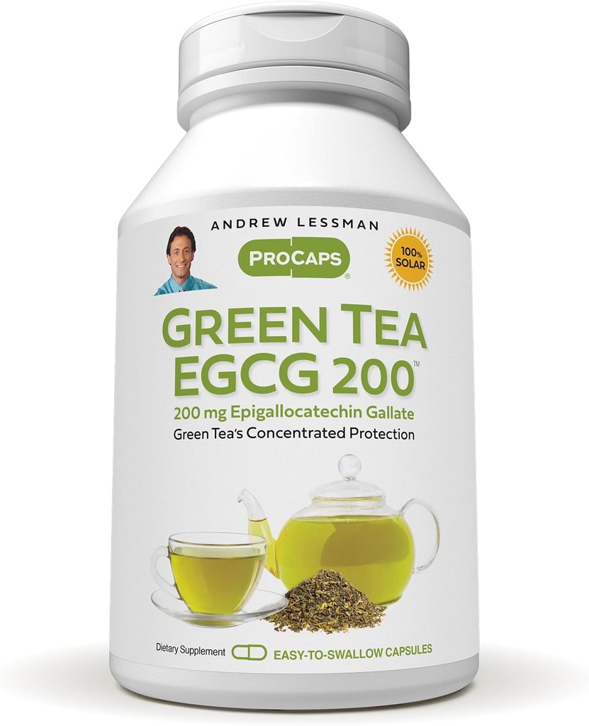 AndreW Lessman Green Tea EGCG 200mg - 360 capsules - 200 mg EGCG, 强抗氧化剂支持健康的肝功能,Immune,脑,心脏和循环系统. 无附加