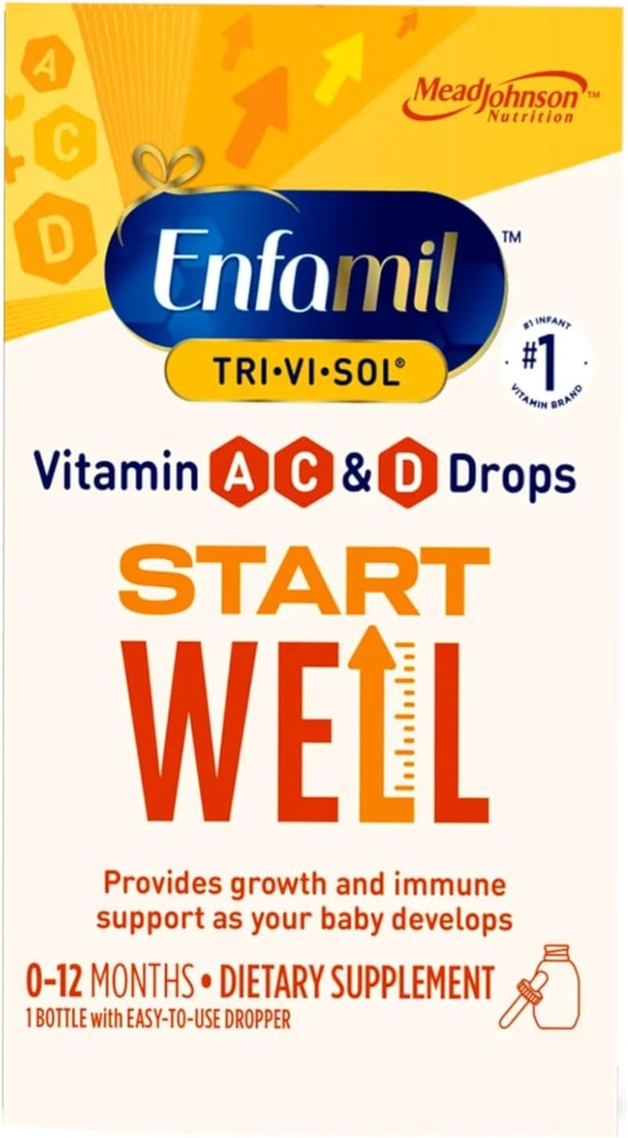 Enfamil Tri-Vi-Sol 维生素A、D和C 婴儿补充药,50毫升
