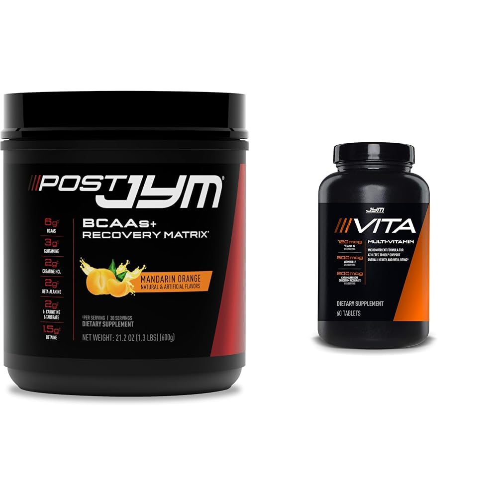 后 JYM 活动矩阵 后与 BCAAs, Glutamine & More + Vita JYM 运动 多维明 运动员, 60 板块