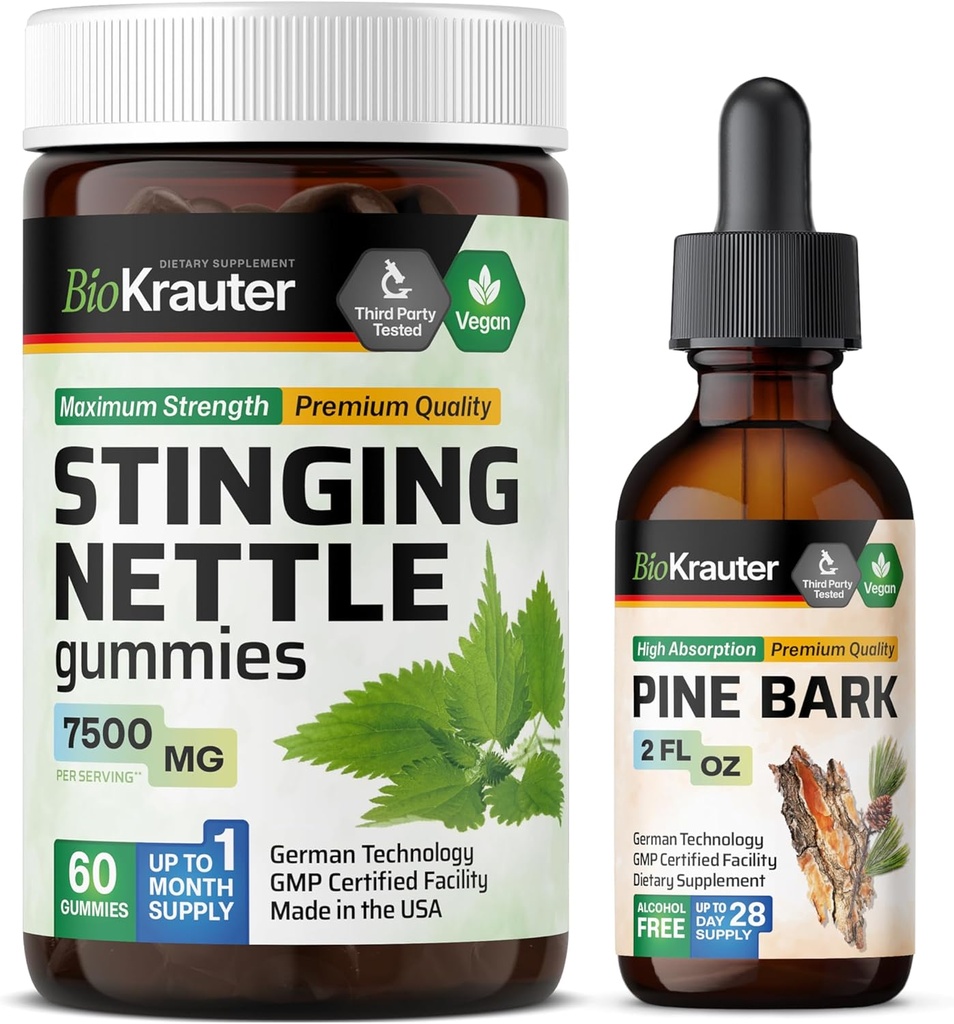 BIO KRAUTER Sting Nettle 60 Gummys & Pine Bark Tincture 2 Fl. Oz. (原始内容存档于2018-07-29).