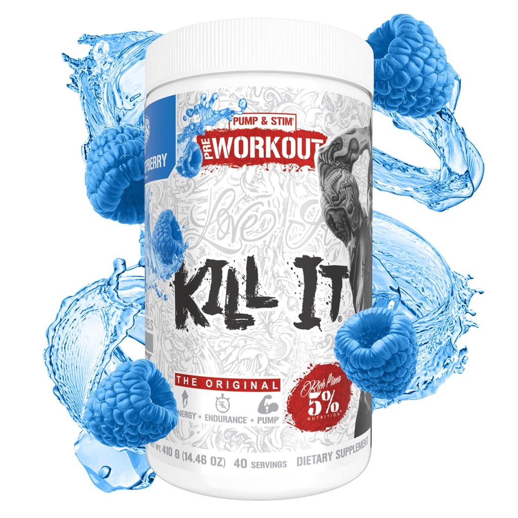 5% Nutrition Kill It Pre Workout Powder with Creatine (Blue Raspberry)