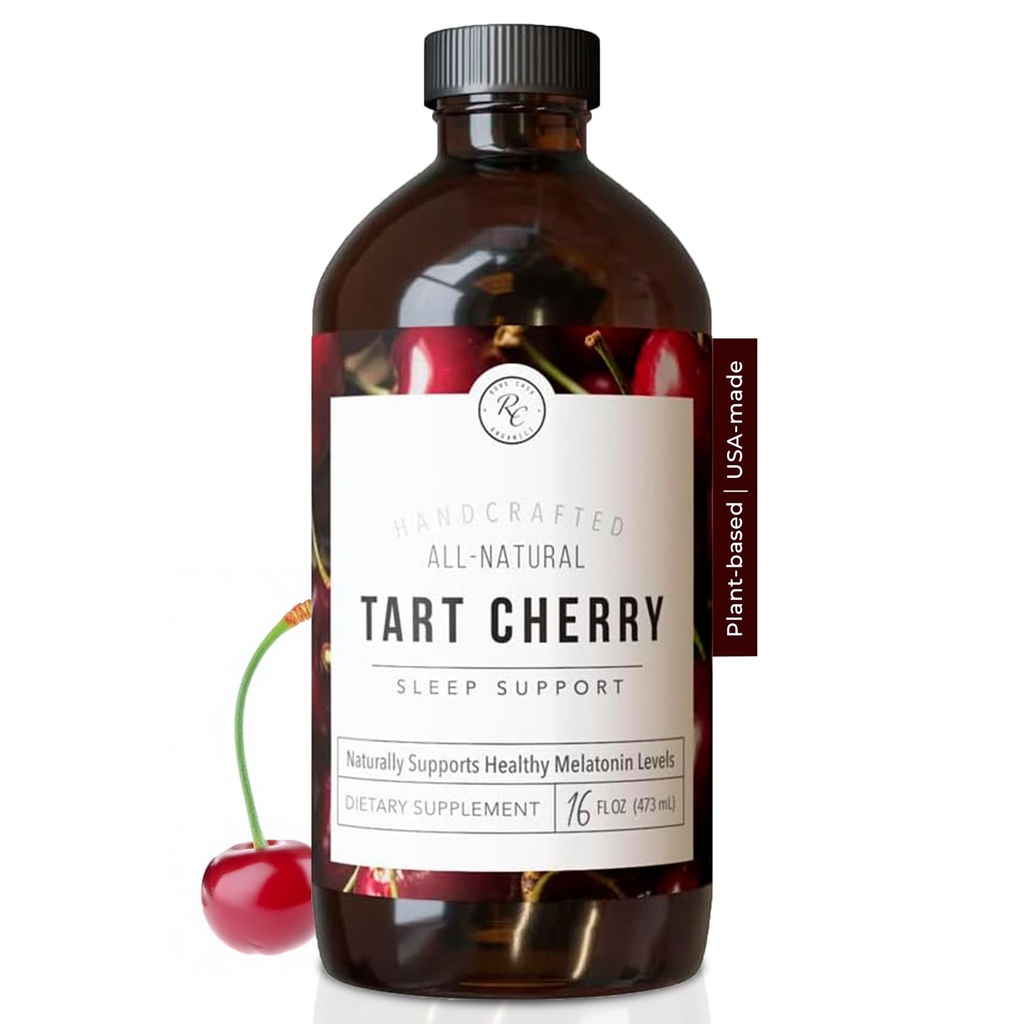 Rowe Casa Organics Tart Cherry Organic Sleep Support with Valerian Root, 支持睡眠周期调控和肌肉恢复(16 Fl Ounces) 维莱里安根(Valerian Root, 支持睡眠周期调控和肌肉恢复)