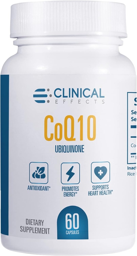 临床效果 CoQ10 补充剂 - Coenzyme Q10 200mg - 30天供应 - Ubiquinone 抗氧化剂补充剂 心脏健康,认知功能和能量支持 - 1 Capsule a day - 美国制造