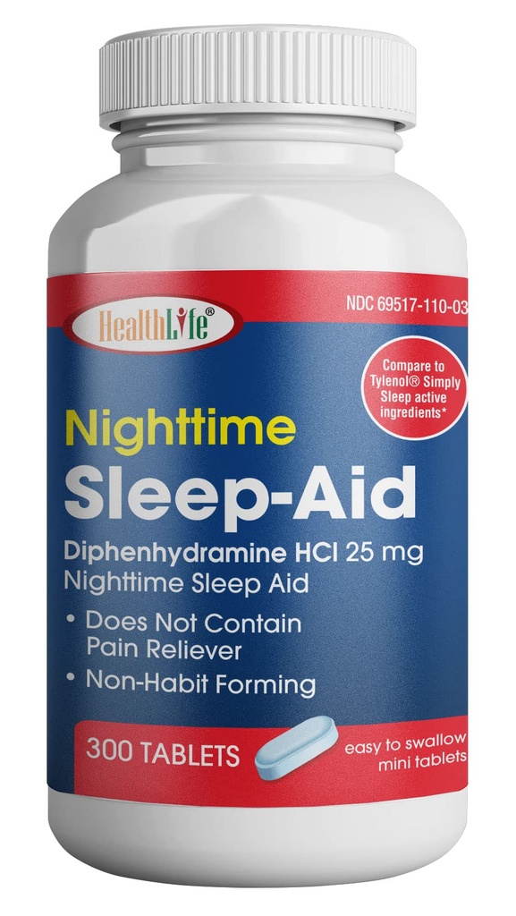 健康-健康-健康-生活-睡眠援助(二苯胺HCl卡普,25毫克蓝)