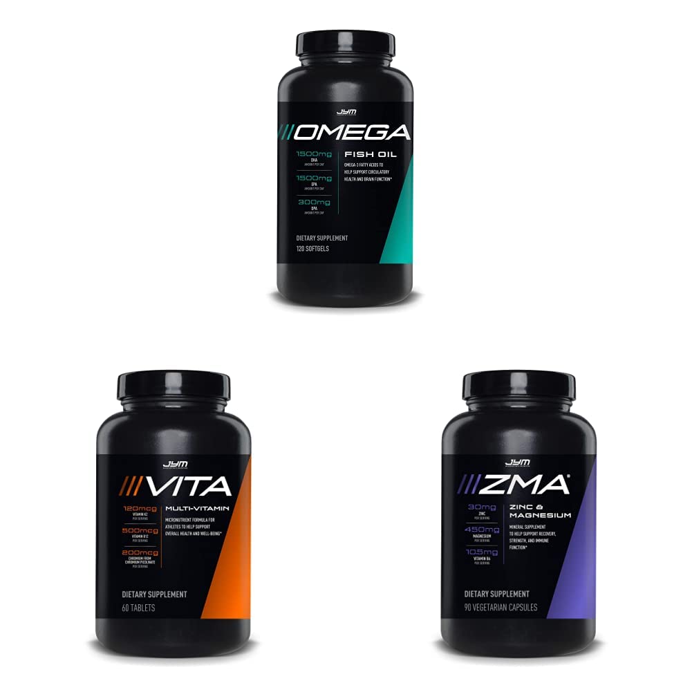 JYM 补充科学 Omega JYM 鱼油 + Vita JYM 运动 多维塔明和矿物支持 ZMA