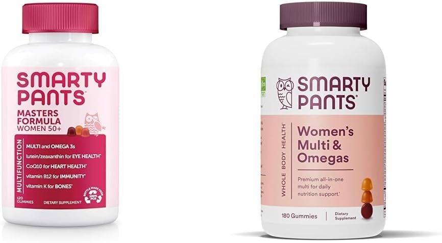 SmartyPants Gummy Multivitamin for Women 50 and Over: Omega 3 Fish Oil (EPA/DHA), Methylfolate & Women Multivitamin Gummys: Omega 3 Fish Oil (EPA/DHA), Methylfolate, CoQ10
