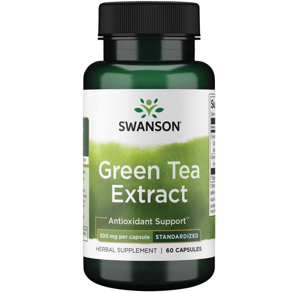 Swanson 绿色茶叶提取器 500 毫克 60 卡普尔