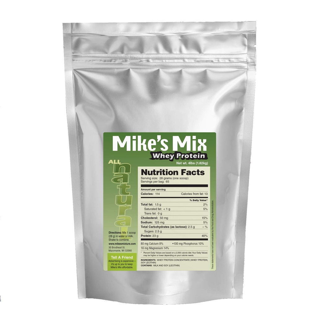 迈克的"全自然混合"(Mix All-Natural, Unforward Whey 蛋白质集中(4磅))