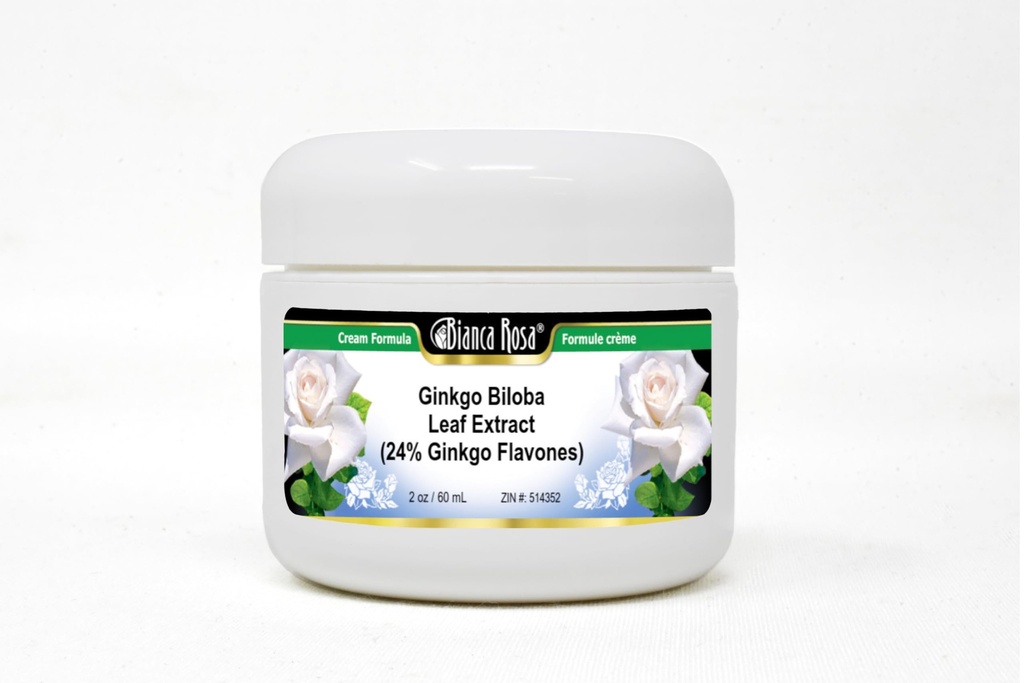 Ginkgo Biloba 叶片提取(24% Ginkgo Flavones) 奶油(2 oz,ZIN:514352)