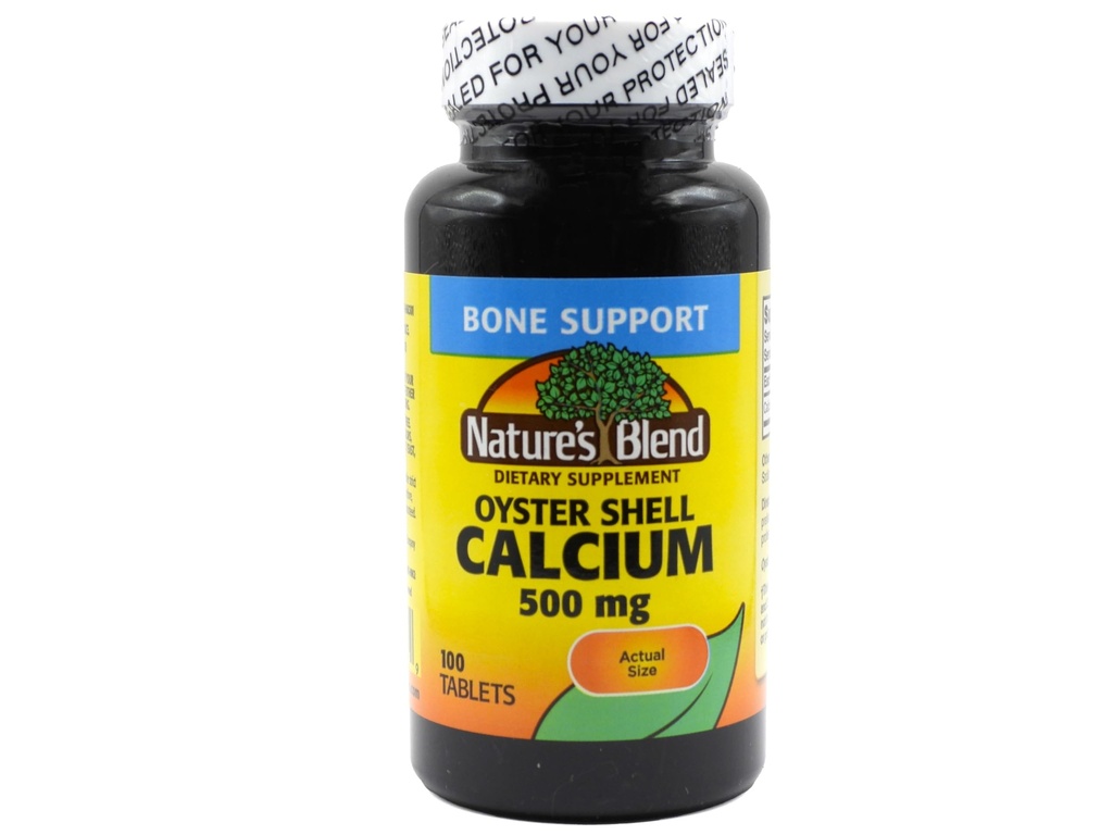Nature's Blend Oyster Shell Calcium 500 mg 100 Tabs (1683) (英语).