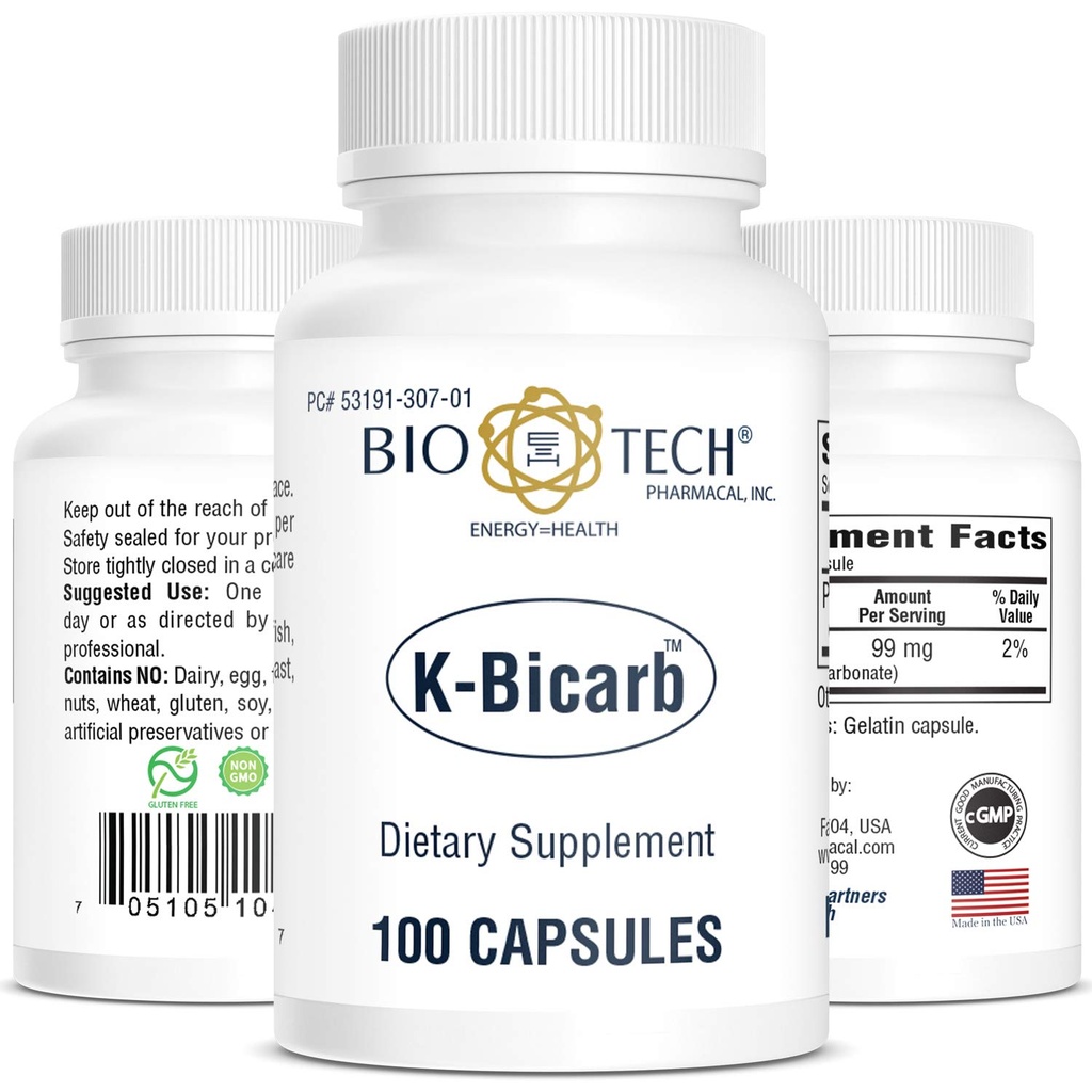 生物-技术药用钾营养补充剂(K-Bicarb,100 Counter)