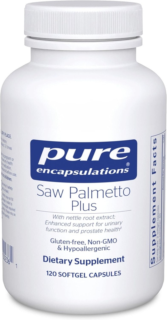 纯封装 Saw Palmetto Plus 使用 Nettle Root 提取支持 Urinary 函数 120 Softgel Capsules